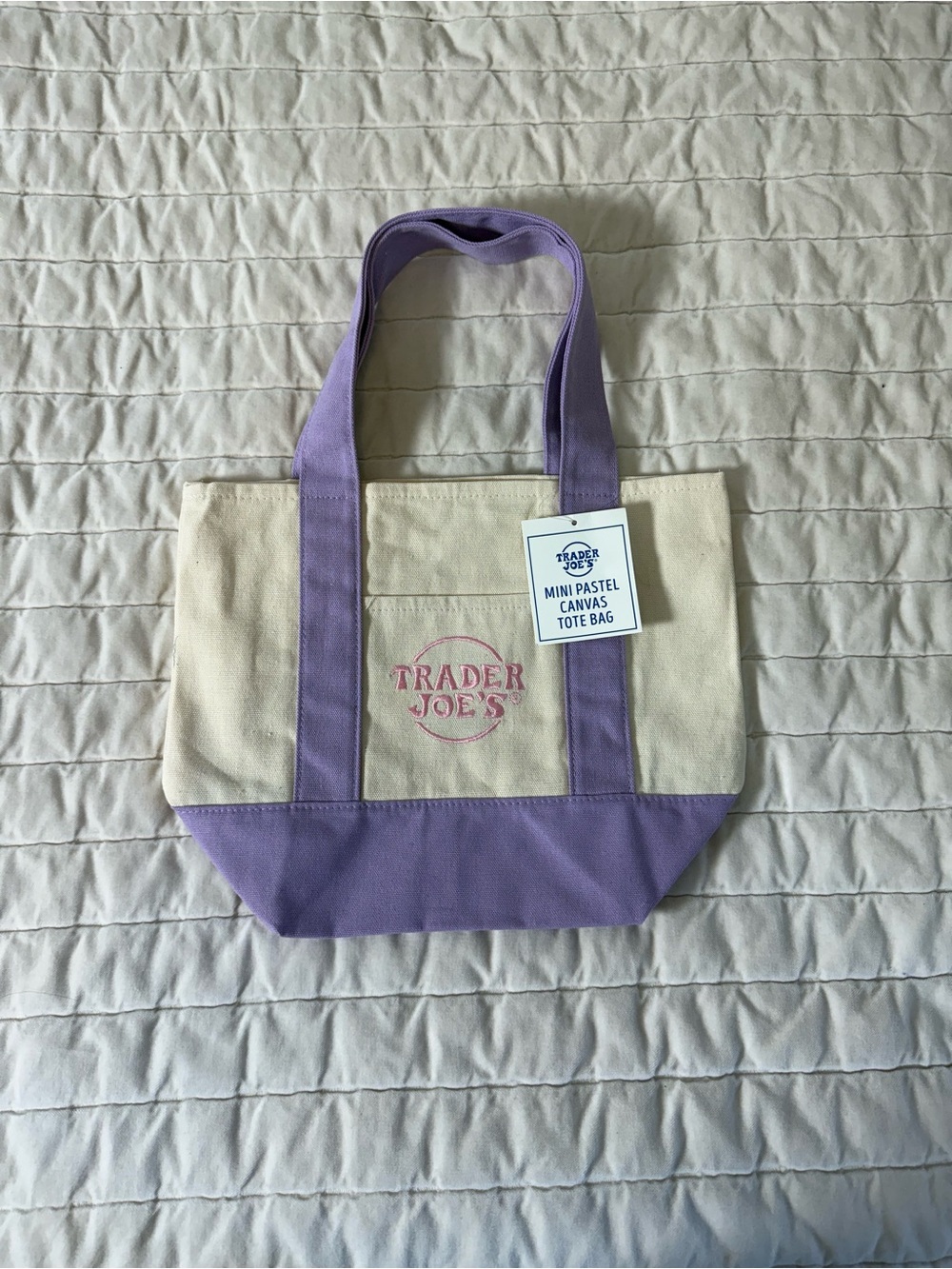 Trader Joe’s Pastel Lavender Mini Canvas Tote Bag